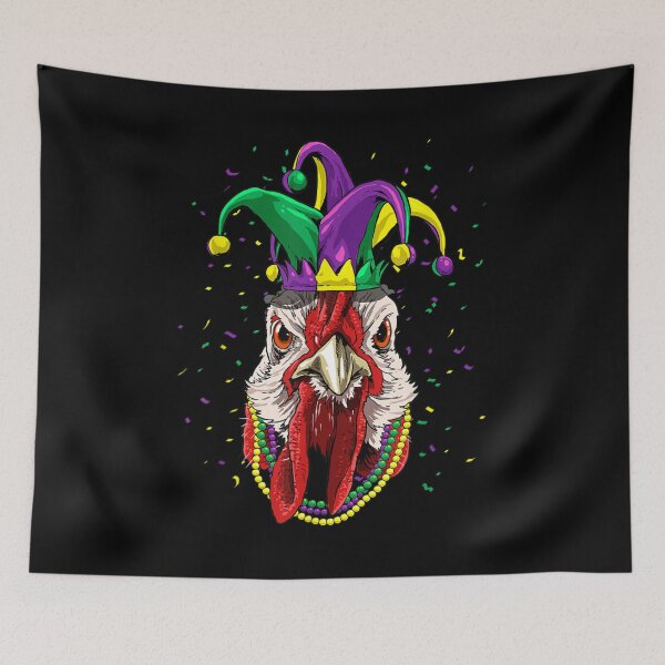 Item preview, Chicken Animal Lover Cute Mardi Gras Carnival Jester  designed and sold by SunshineJimmie.