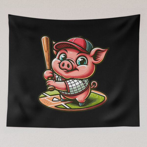 Item preview, Baseball Funny Pig With Bat designed and sold by caiknelinex.