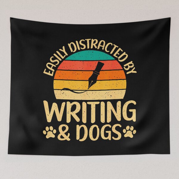 Item preview, Easily Distracted By Writing And Dogs Lover Writer designed and sold by mischwpwarso.