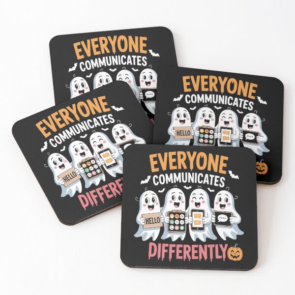 Item preview, Everyone Communicates Differently Ghosts Cute Halloween designed and sold by ProudForFunny.