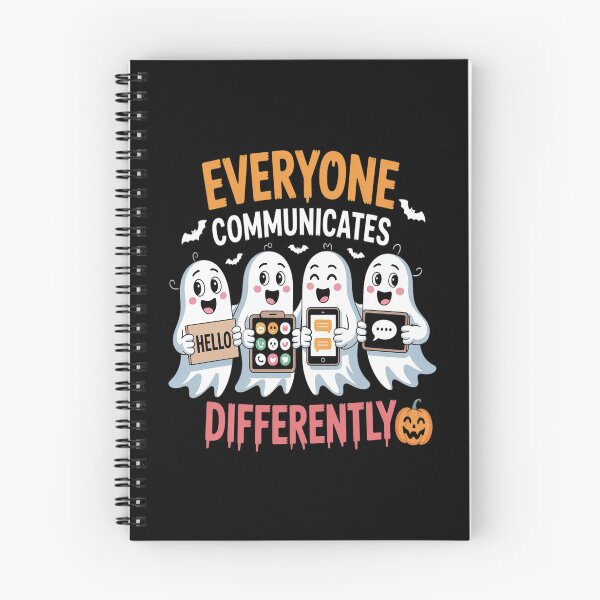 Item preview, Everyone Communicates Differently Ghosts Cute Halloween designed and sold by ProudForFunny.