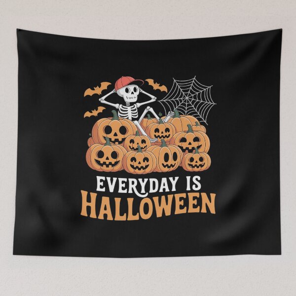 Item preview, Everyday Halloween Dog Groomer Skeleton On Carved Pumpkins designed and sold by ProudForFunny.