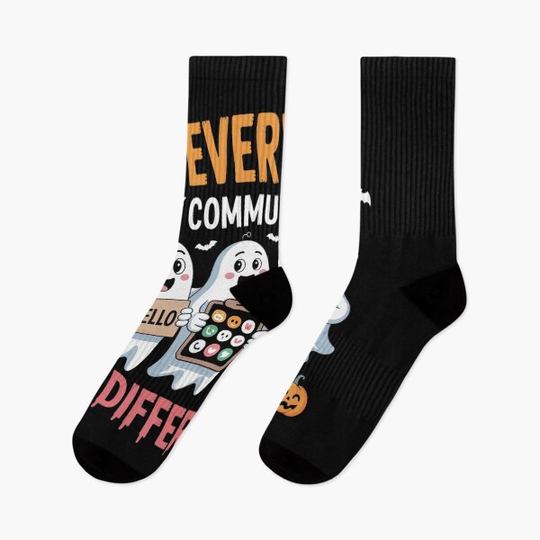 Item preview, Everyone Communicates Differently Ghosts Cute Halloween designed and sold by ProudForFunny.