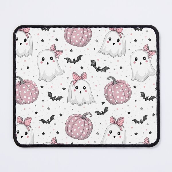 Item preview, Cute Halloween Seamless Pattern - Pink Ghosts and Pumpkins - POD Fabric Design designed and sold by KlarkiteTees.