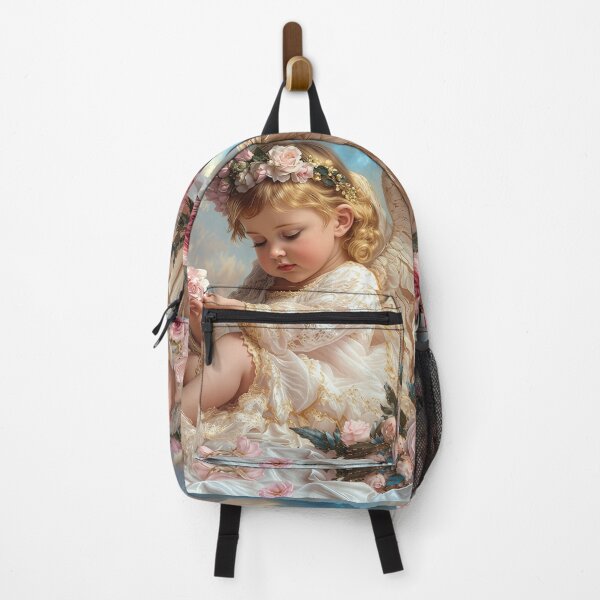 Item preview, "Cherub Admiring Pink Roses" designed and sold by Reina75.
