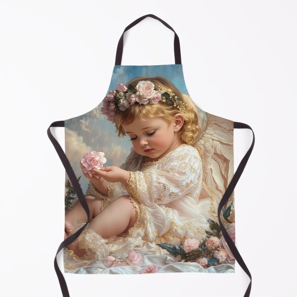 Item preview, "Cherub Admiring Pink Roses" designed and sold by Reina75.