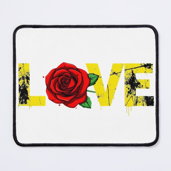 Item preview, Yellow "Love" lettering with a red rose designed and sold by worldshopcolor.