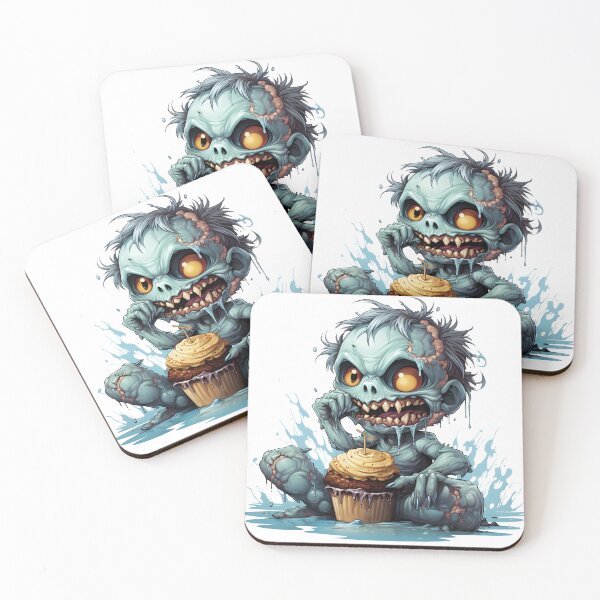Item preview, Cute Zombie Eating Cupcake Halloween Art designed and sold by LunaPixelStudio.