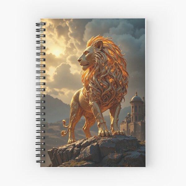 Item preview, Golden Lion King – Regal Molten Gold Guardian in Cinematic Fantasy Light designed and sold by PixPixari.