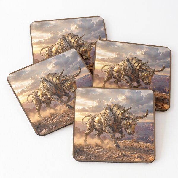 Item preview, Driftwood and Brass Art Nouveau Charging Bull designed and sold by Tridentulus.
