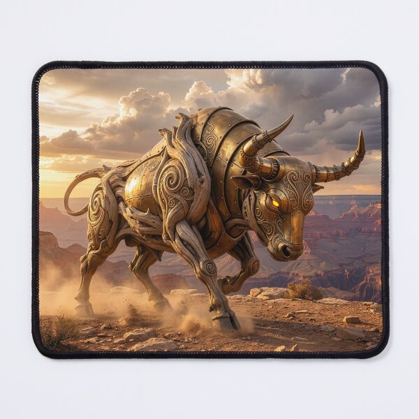 Item preview, Driftwood and Brass Art Nouveau Charging Bull designed and sold by Tridentulus.