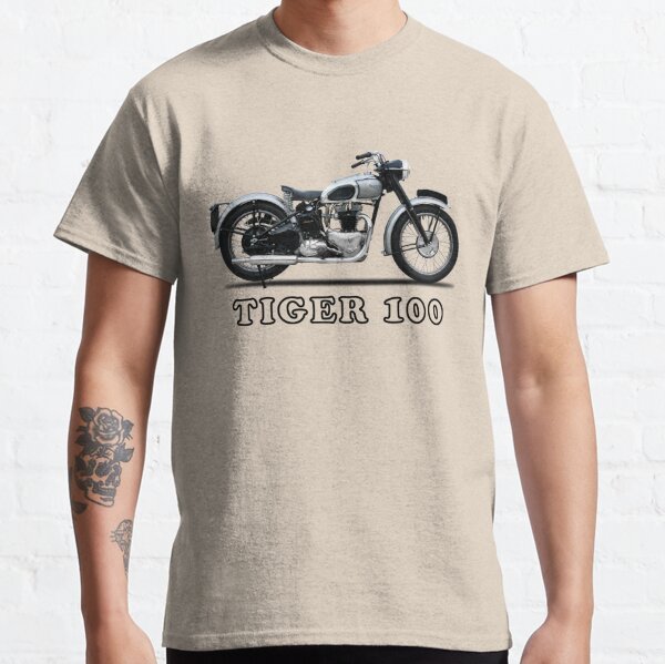 Véritable T-shirt Triumph Motorcycles vintage bleu marine avec logo 