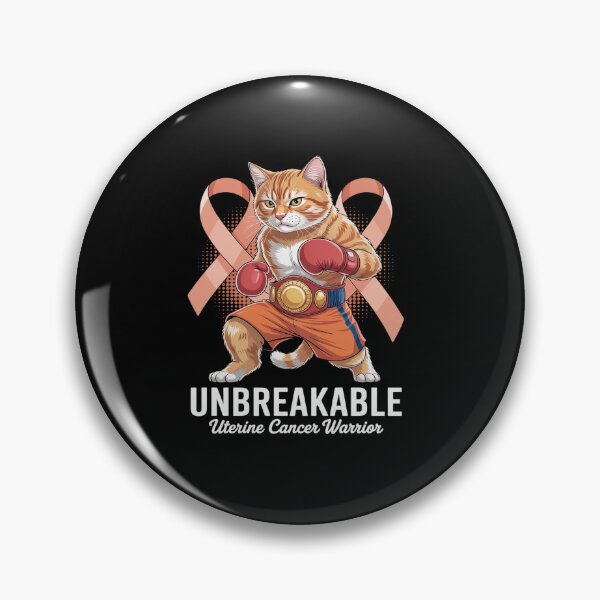 Item preview, Unbreakable Uterine Cancer Awareness Day Fighter Cat Boxing designed and sold by RonnasJackson.
