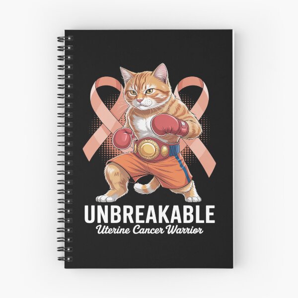 Item preview, Unbreakable Uterine Cancer Awareness Day Fighter Cat Boxing designed and sold by RonnasJackson.