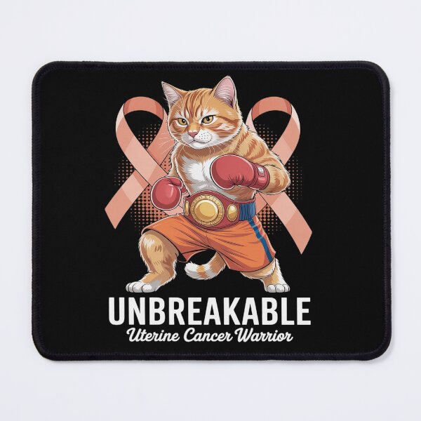 Item preview, Unbreakable Uterine Cancer Awareness Day Fighter Cat Boxing designed and sold by RonnasJackson.