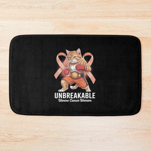 Item preview, Unbreakable Uterine Cancer Awareness Day Fighter Cat Boxing designed and sold by RonnasJackson.