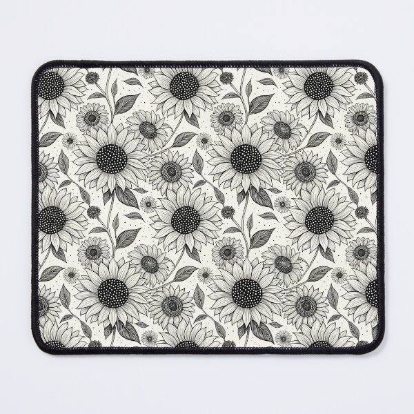 Item preview, Sunflower Seamless Pattern - Black and White - POD Design designed and sold by KlarkiteTees.