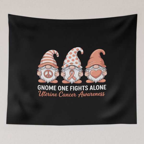 Item preview, Uterine Cancer Awareness Month Peach Ribbon Gnomies Support designed and sold by RonnasJackson.