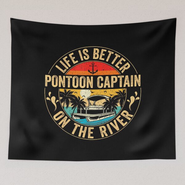 Item preview, Pontoon Captain Life Is Better On The River Vintage Retro designed and sold by odemsysyobst.