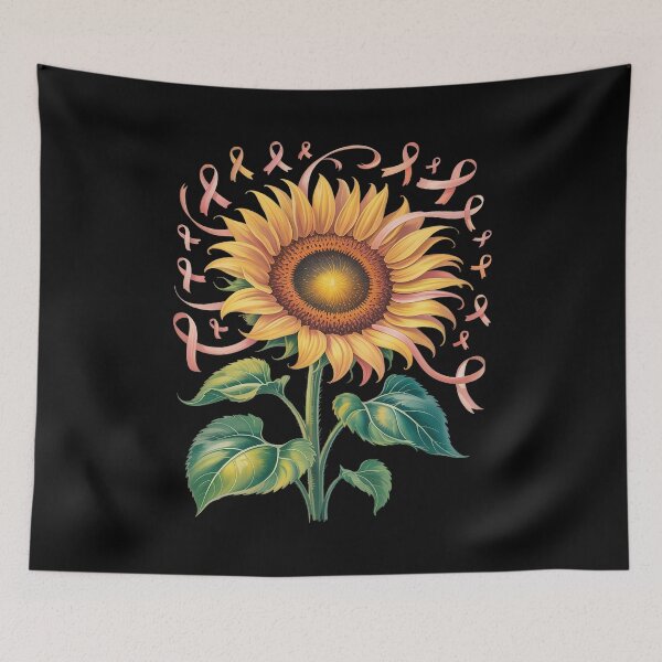 Item preview, UTERINE CANCER AWARENESS Sunflower Peach Ribbon Fighter designed and sold by RonnasJackson.