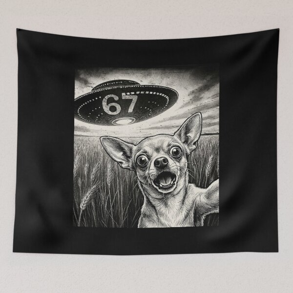 Item preview, 67 Six Seven Alien Encounter Chihuahua Selfie Tee designed and sold by LashondaGreen89.