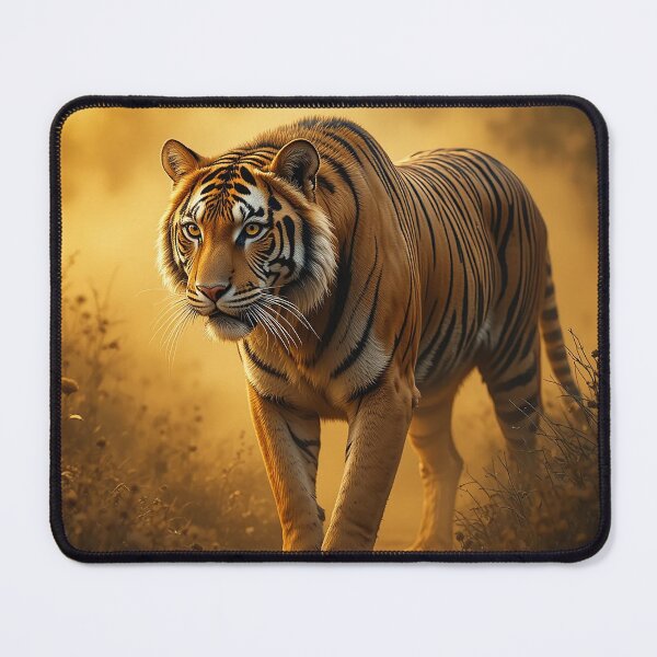 Item preview, Golden Tiger of Power – Luxury Metallic Wildlife Fantasy Art designed and sold by PixPixari.