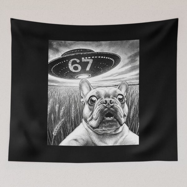 Item preview, UFO Dog Encounter Funny 67 Six Seven Sci-Fi Shirt designed and sold by LashondaGreen89.
