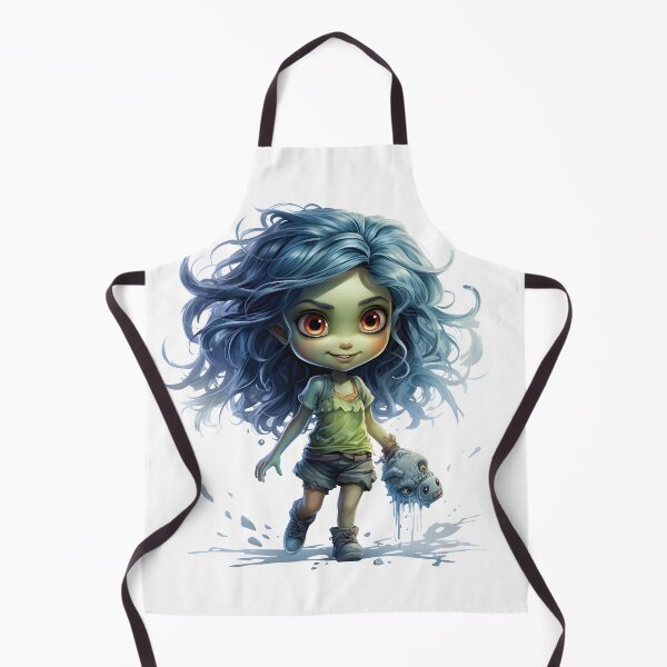 Item preview, Cute Zombie Girl with Monster Fish Kawaii Horror designed and sold by LunaPixelStudio.