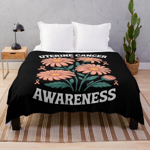 Item preview, Uterine Cancer Peach Boho Flower Art Cancer Awareness designed and sold by RonnasJackson.