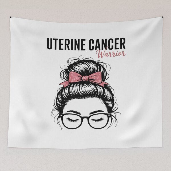 Item preview, Uterine Cancer Warrior Awareness Support Messy Bun for Women designed and sold by RonnasJackson.