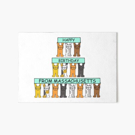 Impression Rigide Joyeux Anniversaire Des Chats De Dessin Anime Du Maryland Par Katetaylor Redbubble