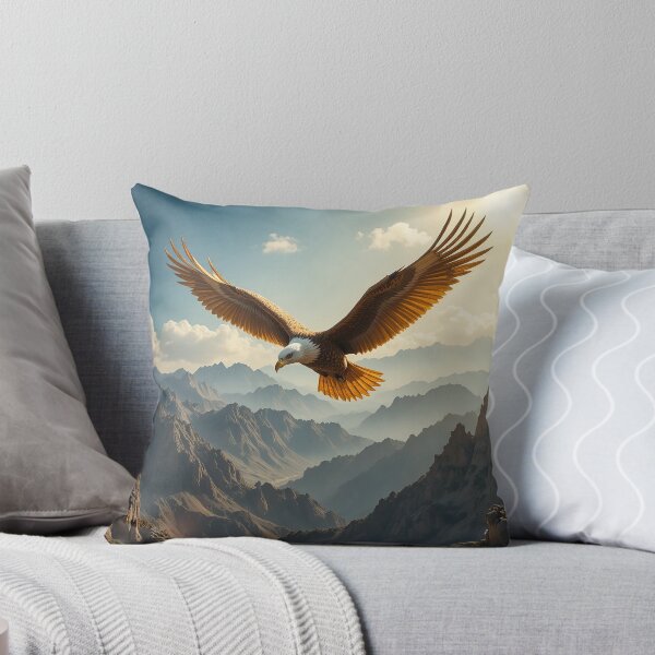 Item preview, Golden Eagle Ascension – Majestic Mountain Flight in Radiant Sunlight designed and sold by PixPixari.