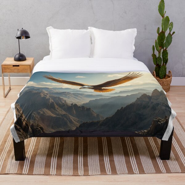 Item preview, Golden Eagle Ascension – Majestic Mountain Flight in Radiant Sunlight designed and sold by PixPixari.
