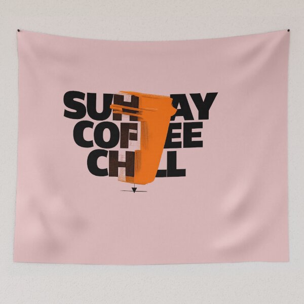 Item preview, Sunday Coffee Chill – Minimal Coffee Quote Typography Design designed and sold by RevieusaR.