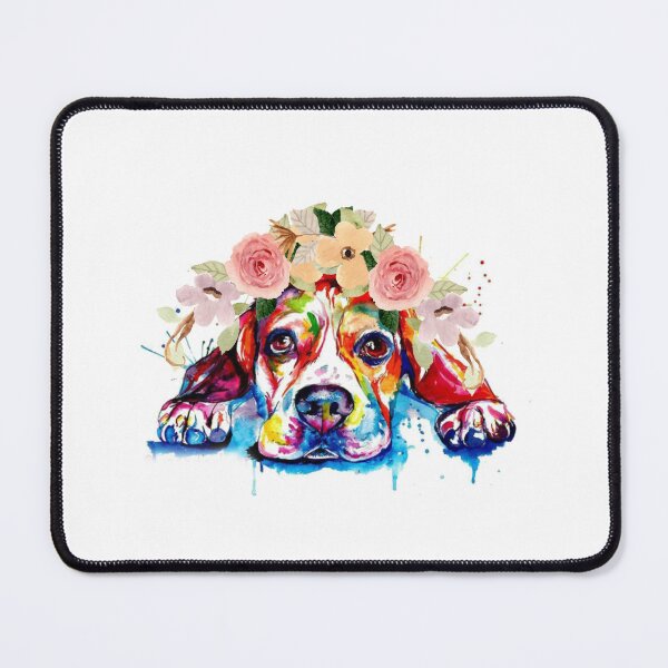 Item preview, Colorful Beagle with Floral Crown designed and sold by IN Tales.