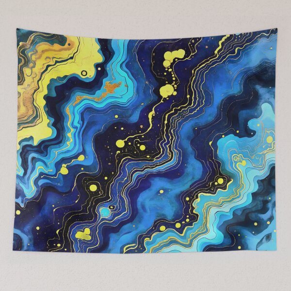 Item preview, Vibrant Swirls of Blue and Gold 7 designed and sold by taiche.