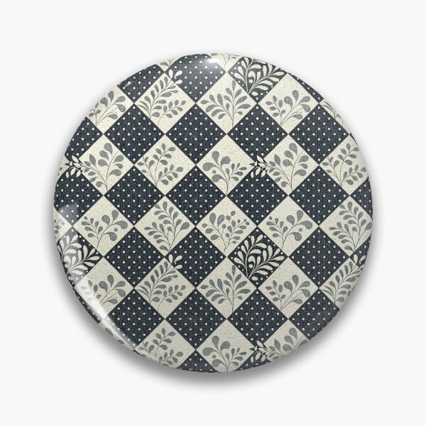 Item preview, Seamless pattern featuring floral design in a diamond pattern with navy polka dots and cream floral elements. designed and sold by KlarkiteTees.