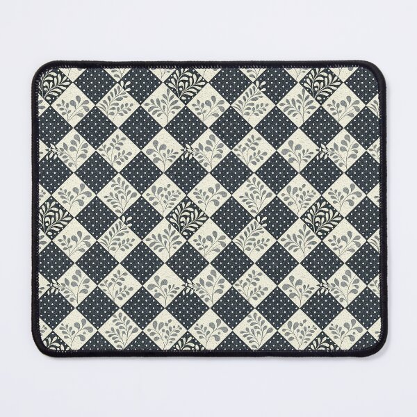 Item preview, Seamless pattern featuring floral design in a diamond pattern with navy polka dots and cream floral elements. designed and sold by KlarkiteTees.