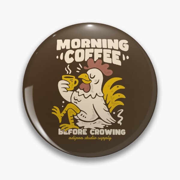 Item preview, Morning Coffee Before Crowing Funny Rooster Vintage Cartoon Design designed and sold by adipra.