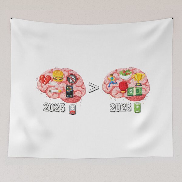 Item preview, 2025 vs 2026 Mindset – Embroidered Self Improvement Motivation Sticker designed and sold by Gurjeetpixelart.