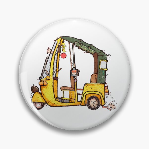Item preview, Embroidered Tuk Tuk Sticker – Handcrafted Auto Rickshaw Patch Style Art designed and sold by Gurjeetpixelart.