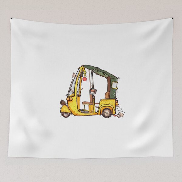 Item preview, Embroidered Tuk Tuk Sticker – Handcrafted Auto Rickshaw Patch Style Art designed and sold by Gurjeetpixelart.
