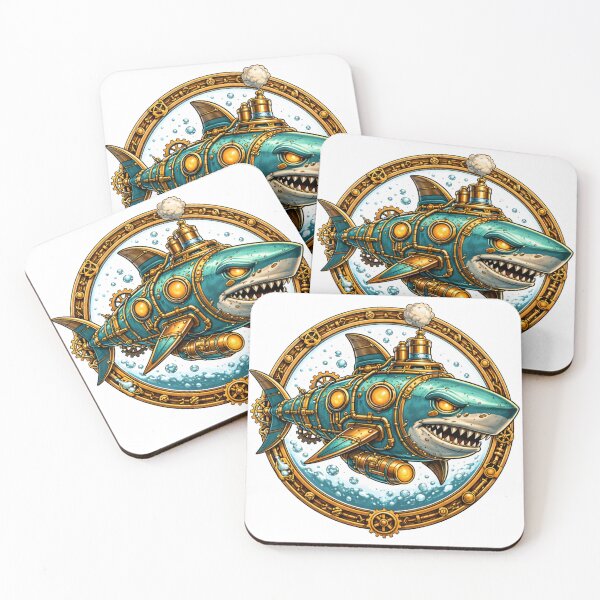 Item preview, Steampunk Mechanical Shark Submarine Adventure designed and sold by octozap.