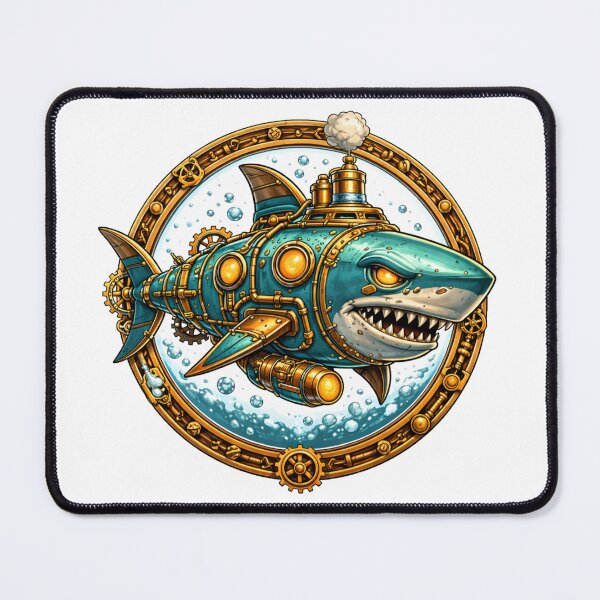 Item preview, Steampunk Mechanical Shark Submarine Adventure designed and sold by octozap.