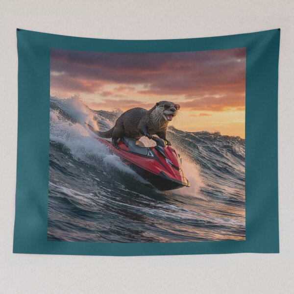 Item preview, Otter Rides the Waves designed and sold by Tridentulus.