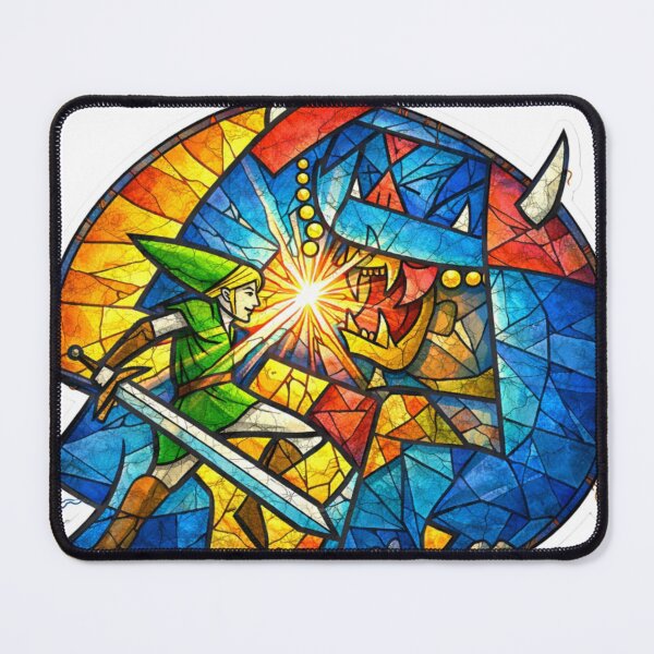 Item preview, Stained Glass Hero vs Beast – Epic Fantasy Battle Sticker designed and sold by Gurjeetpixelart.