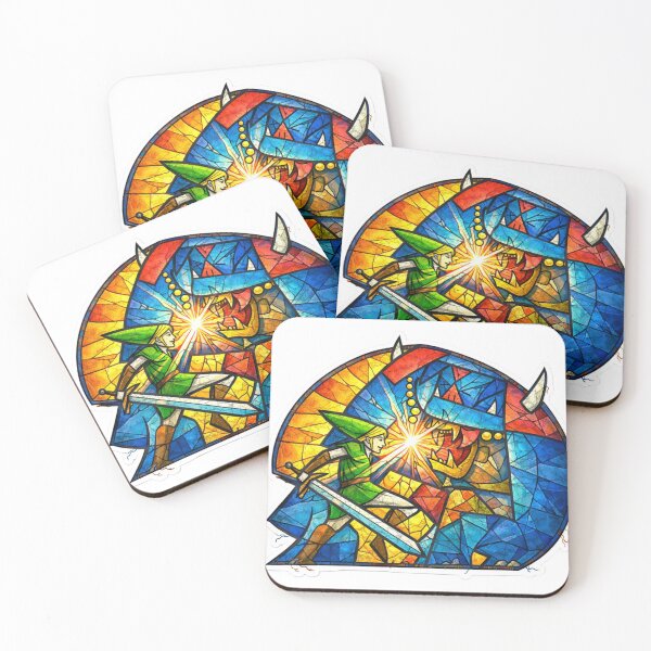 Item preview, Stained Glass Hero vs Beast – Epic Fantasy Battle Sticker designed and sold by Gurjeetpixelart.