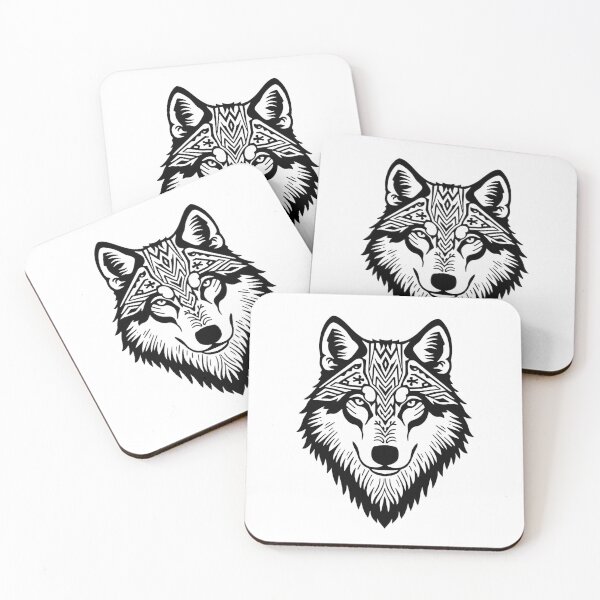 Item preview, Slavic Spirit Wolf - Folk Embroidery Style - Minimalist Animal Art designed and sold by YvkafromPoland.
