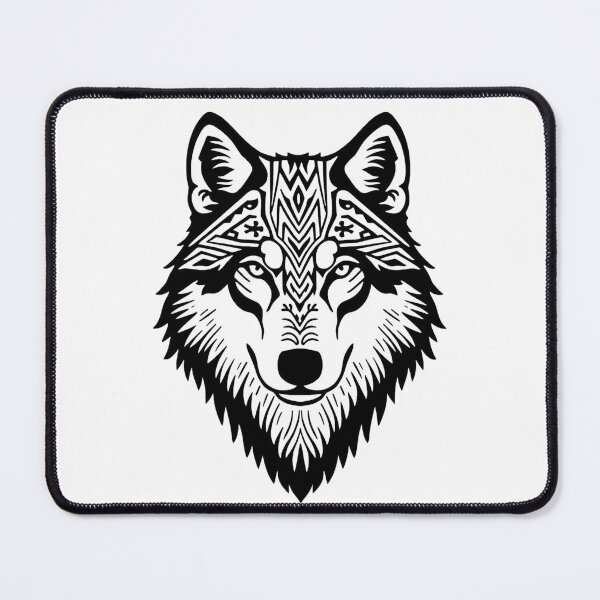 Item preview, Slavic Spirit Wolf - Folk Embroidery Style - Minimalist Animal Art designed and sold by YvkafromPoland.