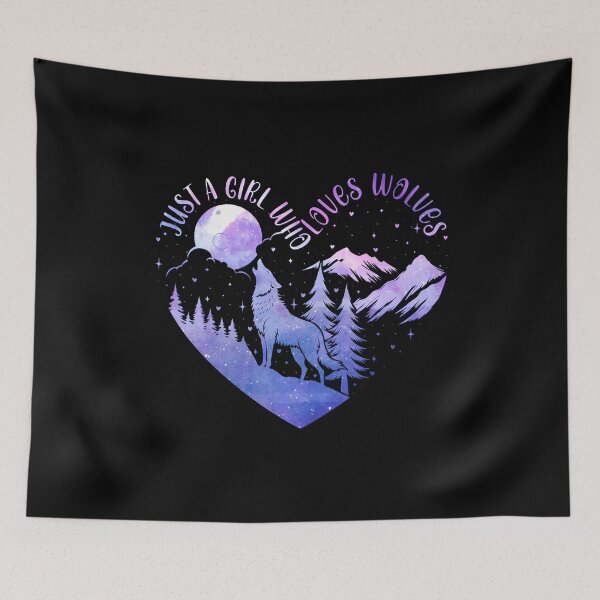 Item preview, Cute Just A Girl Who Loves Wolves Wolf Lover Women And Girls designed and sold by godzillabro.